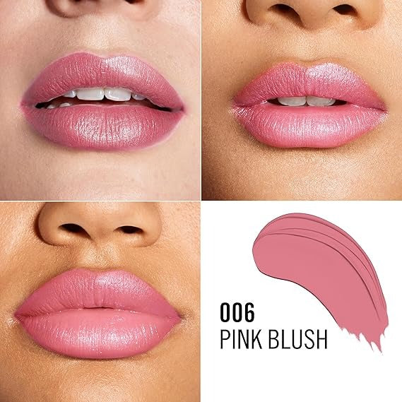 Rimmel Lasting Finish Lipstick 006 Pink Blush, Creamy Satin Finish, Long Lasting 8 HR Wear, Comfortable Formula, Rich Pigment